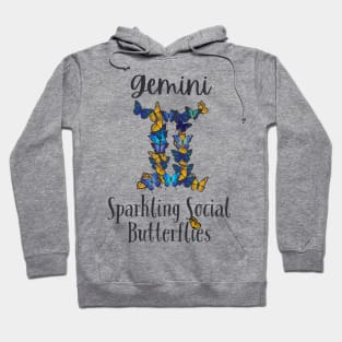 Funny Taurus Zodiac Sign - Gemini, Sparkling Social Butterflies - White Hoodie